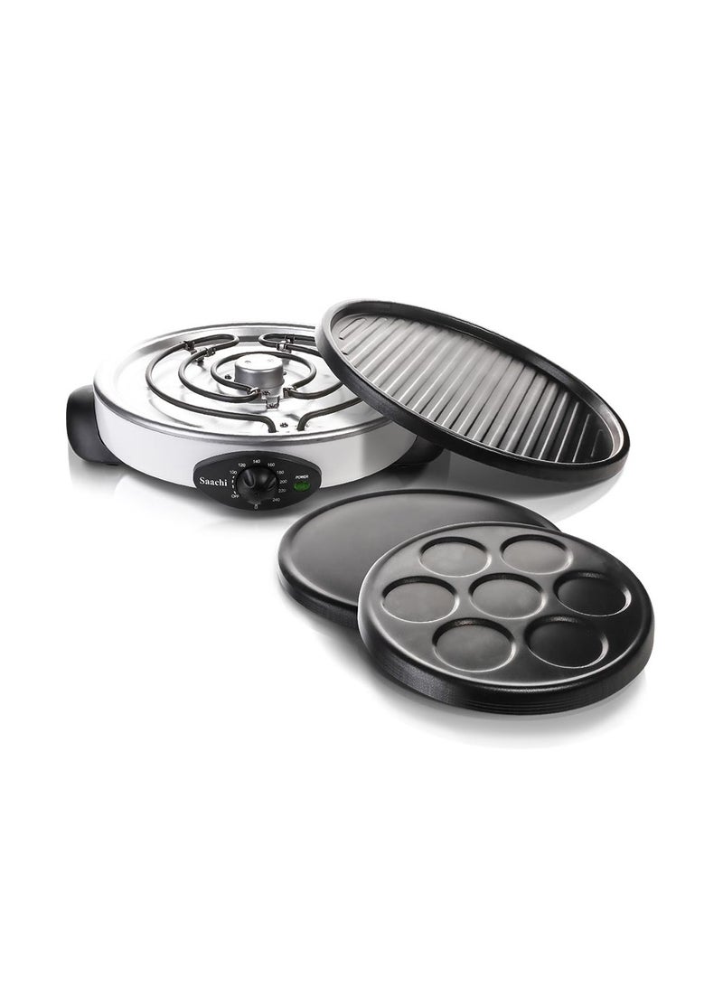 Saachi 3 In 1 Crepe / Grill / Pancake Maker 1500 W NL-3M-1864-WH White/Black - Image 3