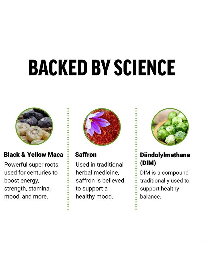 Force Factor FORCE FACTOR Perfect Maca, Maca Root and DIM Supplement with Saffron to Boost Energy and Mood, with Yellow and Black Maca, Vitamins, Minerals, and Antioxidants, Dark Cherry Flavor, 60 Soft Chews  - Image 3