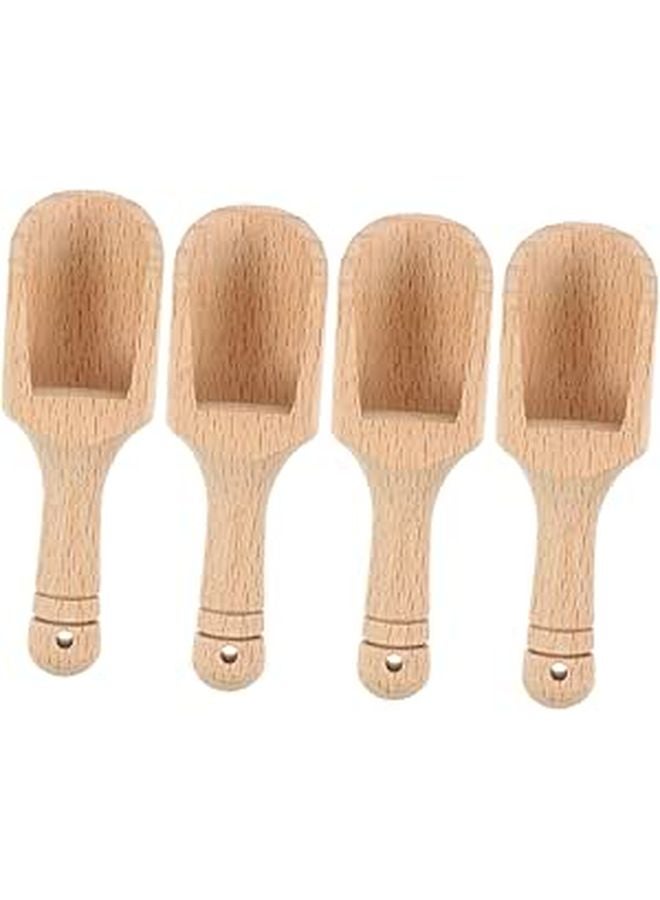 4Pcs Wooden Scoop Set For Tea Spices Kitchen Condiments Easy Clean Retro Style - Image 1