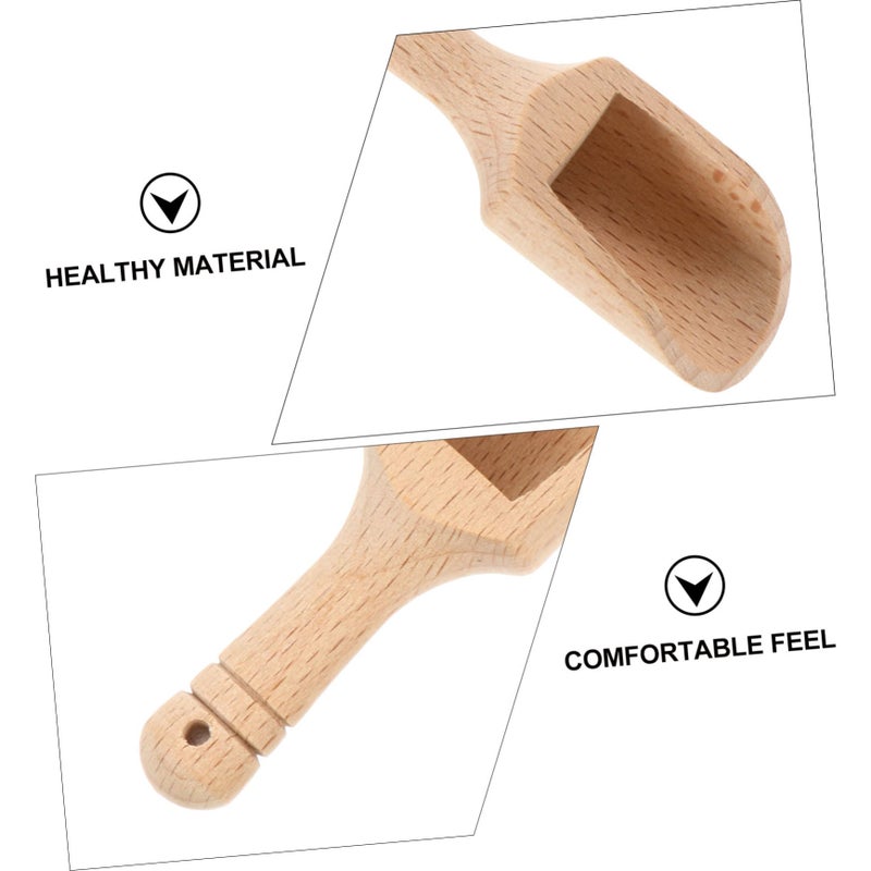 4Pcs Wooden Scoop Set For Tea Spices Kitchen Condiments Easy Clean Retro Style - Image 5