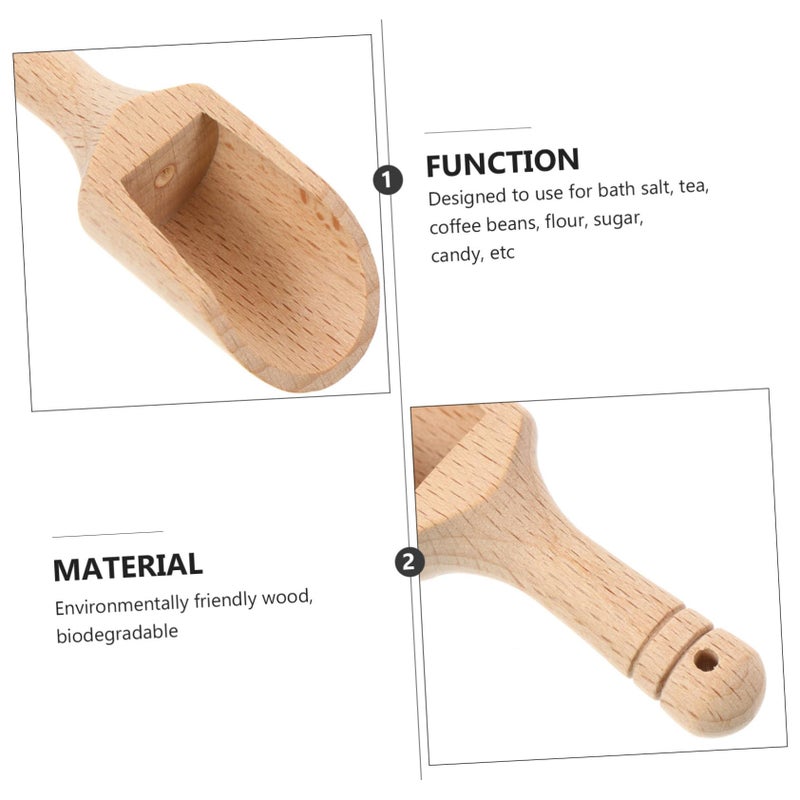4Pcs Wooden Scoop Set For Tea Spices Kitchen Condiments Easy Clean Retro Style - Image 4