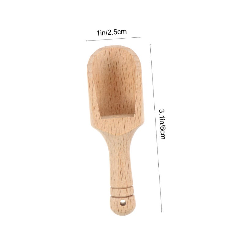 4Pcs Wooden Scoop Set For Tea Spices Kitchen Condiments Easy Clean Retro Style - Image 3