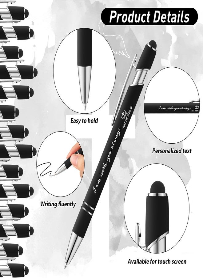 Fumete 21 Pcs Bible Verse Pens with Stylus Tip, 7 Quote Christian Ballpoint Inspirational Pens Christian Gift Bulk for Father's Day Religious Gift Men Dad Husband Office Church Graduation Supplies - Image 2