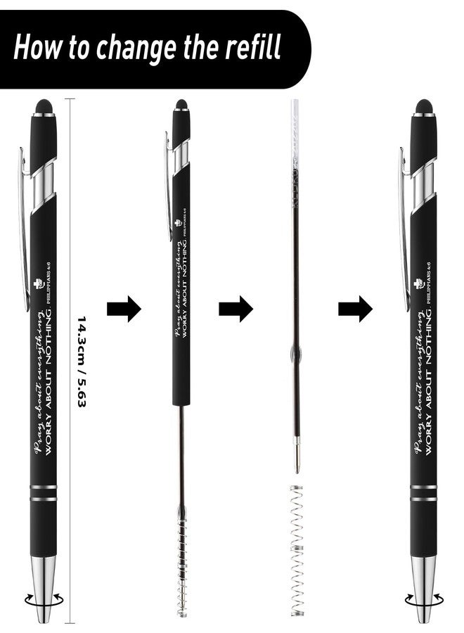 Fumete 21 Pcs Bible Verse Pens with Stylus Tip, 7 Quote Christian Ballpoint Inspirational Pens Christian Gift Bulk for Father's Day Religious Gift Men Dad Husband Office Church Graduation Supplies - Image 3