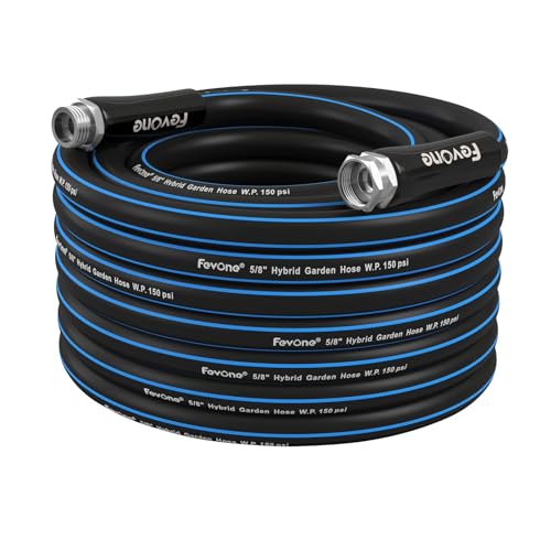 Fevone Garden Hose 50 ft., Lightweight Hybrid Water Hose, Flexible and Durable, Leak-Free Connections - Image 1