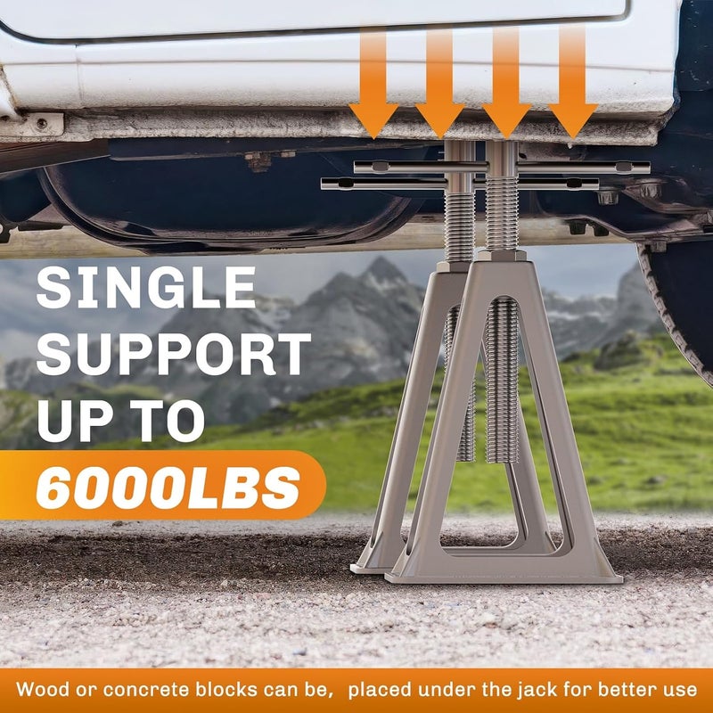 WELLUCK RV Stabilizers Jacks 4 Pack - Adjustable Screw Jack Stands for RV Camper Travel Trailer Leveling, Aluminum, Supports Up to 6000 Lbs - Image 2