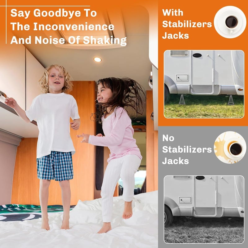 WELLUCK RV Stabilizers Jacks 4 Pack - Adjustable Screw Jack Stands for RV Camper Travel Trailer Leveling, Aluminum, Supports Up to 6000 Lbs - Image 5