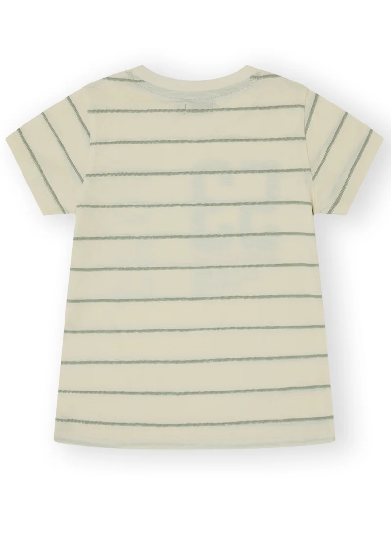 CANADA HOUSE Soft and Comfortable Ecru (Beige) 100% Organic Cotton T-shirt for Boys