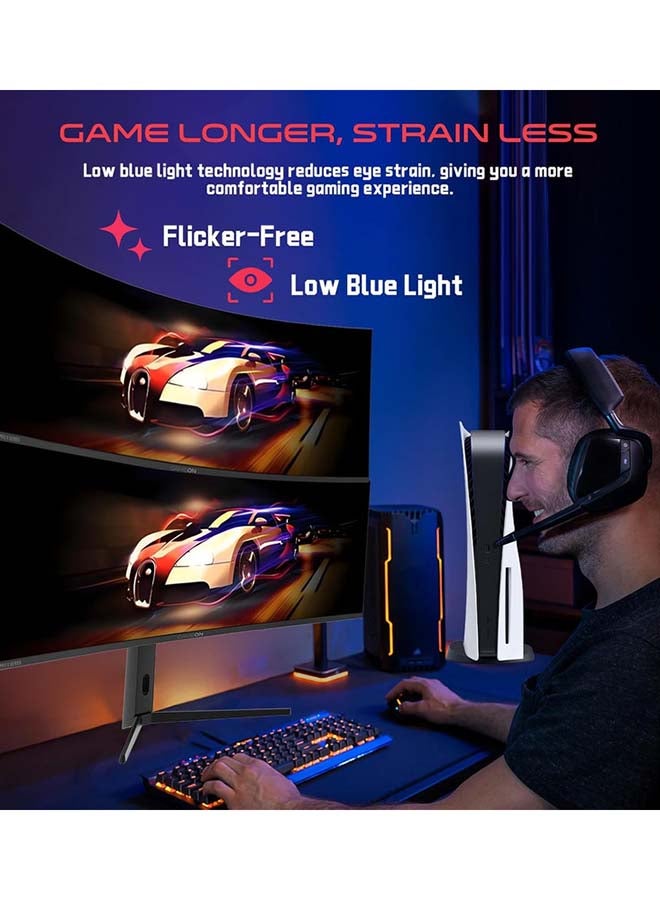 GAMEON 49 inch Curved Gaming Monitor, VA Display, DQHD Resolution, 120Hz Refresh Rate, 0.5ms (MPRT) Response Time, FreeSync, Adaptive Sync | GOC49DQHD120 Black Black - Image 2