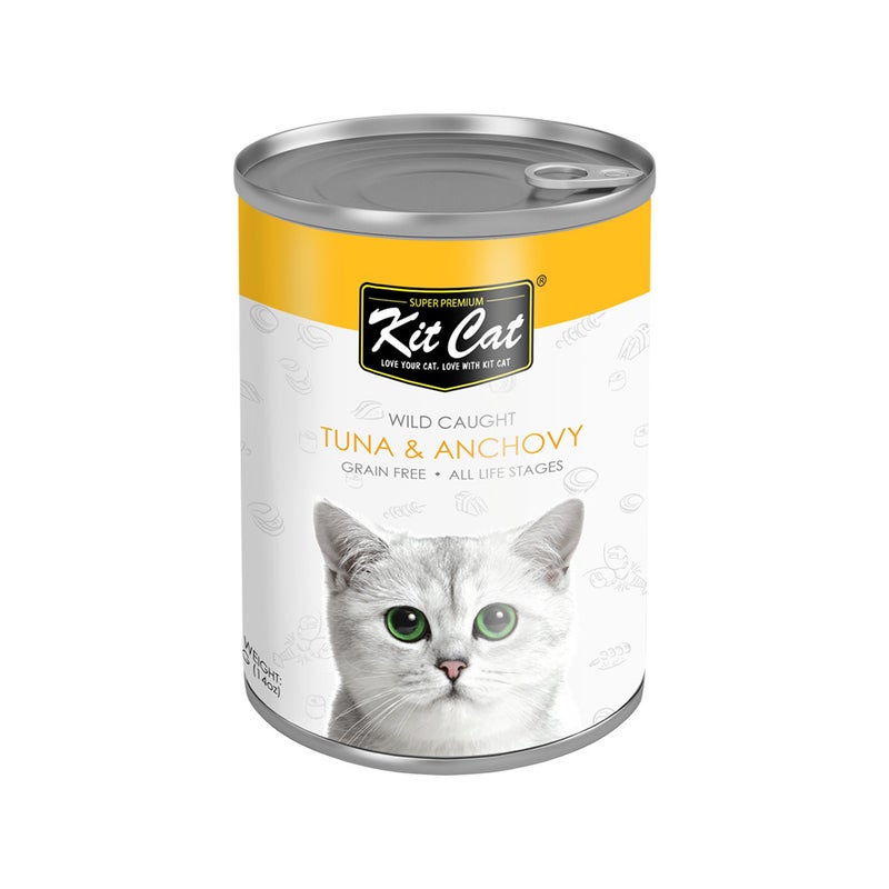 كيت كات Kit Cat Wild Caught Tuna and Anchovy Canned Cat Food - 400 g