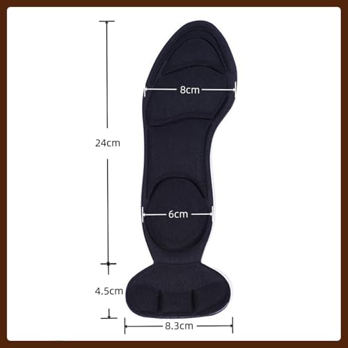 SEFLICA® 2 Pairs Heel Cushion Sponge Insoles for Women & Men | High Heel Inserts & Shoe Pads for Loose Shoes | Foot Pain Relief, Heel Grip Protector for Blisters, Arch Support (Beige & Black) - Image 3