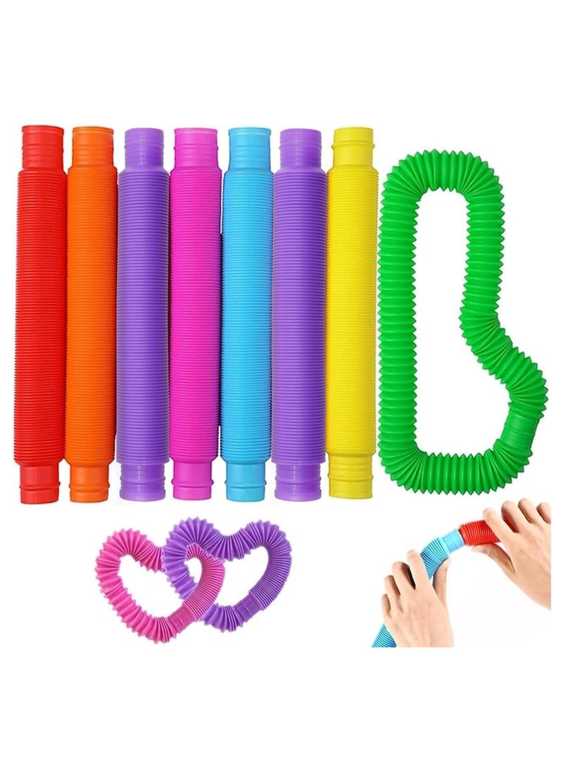 Zashe Pop Tubes - 8 Pack Large Sensory Fidget Toys for Kids, Expandable & Connectable Stress Relief Toy, Ideal for ADHD, Autism & Creative Play  - Image 1