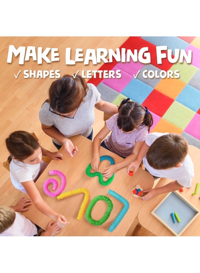 Zashe Pop Tubes Sensory Toys – 8 Pack Expandable & Connectable Fidget Toys for Kids, Perfect for Fine Motor Skills, ADHD, Autism, Anxiety, and Creative Play - Image 4