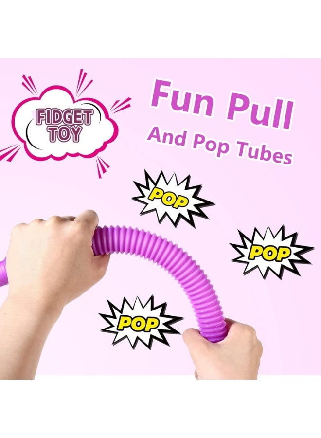 Zashe Pop Tubes Sensory Toys – 8 Pack Expandable & Connectable Fidget Toys for Kids, Perfect for Fine Motor Skills, ADHD, Autism, Anxiety, and Creative Play - Image 3