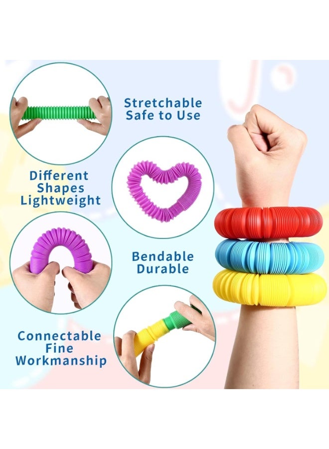 Zashe Pop Tubes Sensory Toys – 8 Pack Expandable & Connectable Fidget Toys for Kids, Perfect for Fine Motor Skills, ADHD, Autism, Anxiety, and Creative Play - Image 2