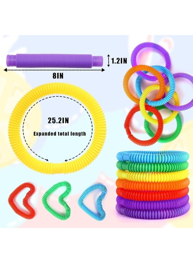 Zashe Pop Tubes Sensory Toys – 8 Pack Expandable & Connectable Fidget Toys for Kids, Perfect for Fine Motor Skills, ADHD, Autism, Anxiety, and Creative Play - Image 5