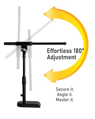Stage Rocker Adjustable Low-profile Microphone Stand - Snare/Tom Bottom/Bass (Kick) Drum/Table Top, Adjustable Height, 15.75“ Telescoping Boom Arm, Clip-on cable holder, Powered by Hamilton (SR610111) - Image 2