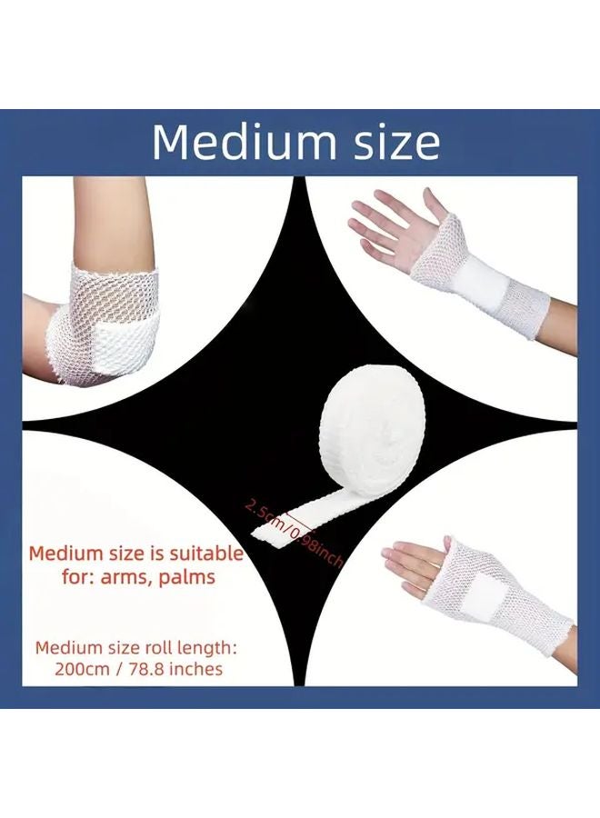 أنبوب مرن بعرض متوسط 0.98 بوصة، ضمادة شبكية تسمح بالتنفس، ذاتية اللصق لدعم الرياضة - Image 1