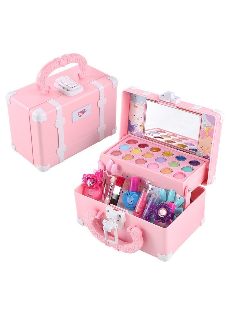Kids Makeup Toy Kit for Girl, Washable Makeup Toys Set, Suitcase for Dress Up, Beauty Vanity Set with Cosmetic Case Birthday Toys for Girls 3 4 5 6 7 8 9 10 11 12 Year Old Kids  - Image 1