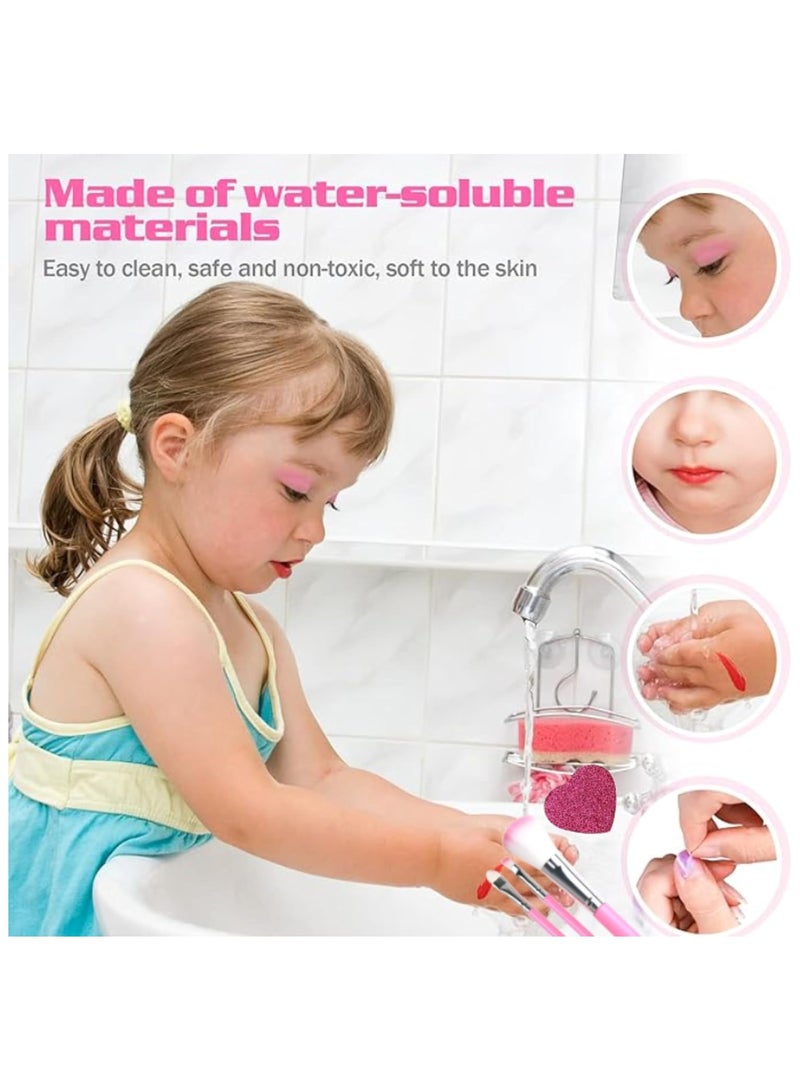 Kids Makeup Toy Kit for Girl, Washable Makeup Toys Set, Suitcase for Dress Up, Beauty Vanity Set with Cosmetic Case Birthday Toys for Girls 3 4 5 6 7 8 9 10 11 12 Year Old Kids  - Image 4