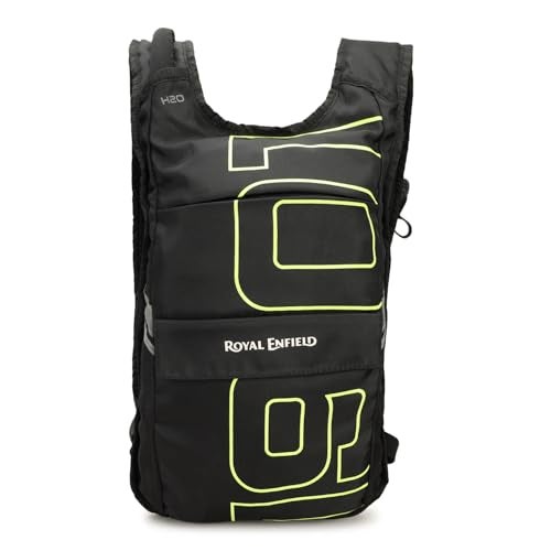 Royal Enfield Water Trail Backpack | Hydration Bag | Detachable 2L Hydration Pouch & Suction Pipe | Lightweight & Resilient 100% Polyester | Compact Design | Secure & Stable Strap| Free Size | Black - Image 2