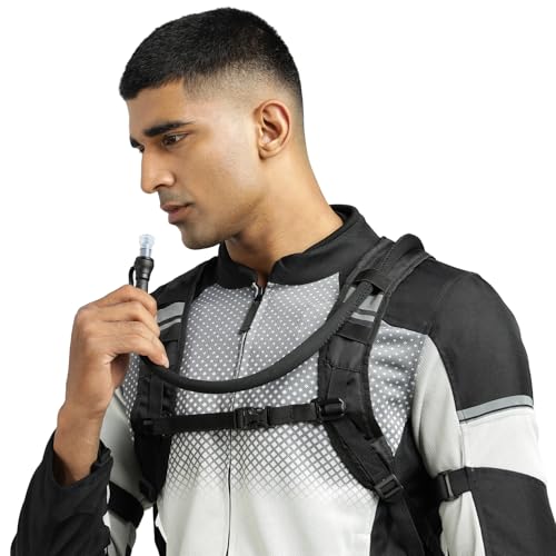 Royal Enfield Water Trail Backpack | Hydration Bag | Detachable 2L Hydration Pouch & Suction Pipe | Lightweight & Resilient 100% Polyester | Compact Design | Secure & Stable Strap| Free Size | Black - Image 3