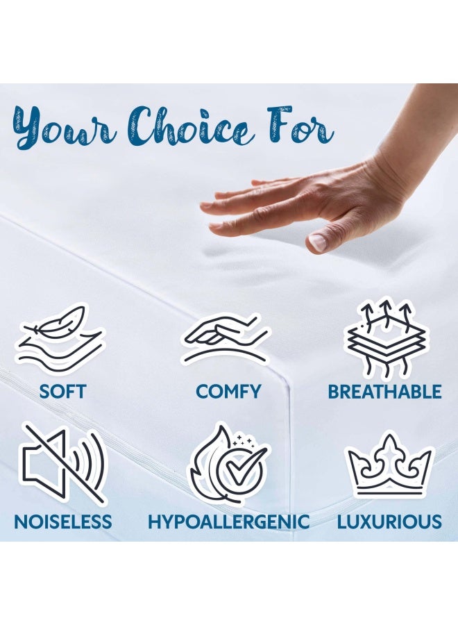 Guardmax Fitted Waterproof Mattress Protector - Hypoallergenic Cover  Noiseless And Breathable - King Size  78X80  - Skirt Stretches To 18  - Image 2
