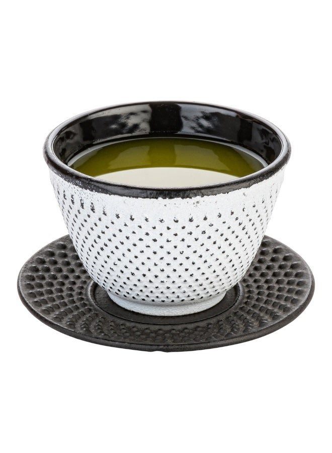 Restaurantware 3.75 Inch Saucers For Tea Cups, 2 Round Saucers For Traditional Japanese Tea Cups - Hobnail Design, Won't Break, Black Cast Iron Saucers For Small Tea Cups, Heat-Resistant, - Image 2