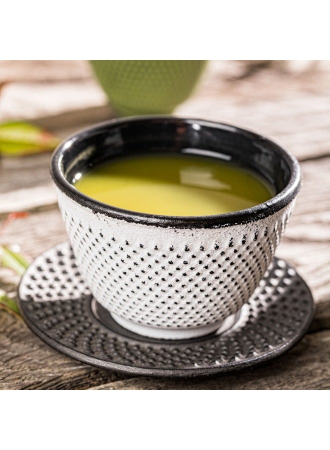 Restaurantware 3.75 Inch Saucers For Tea Cups, 2 Round Saucers For Traditional Japanese Tea Cups - Hobnail Design, Won't Break, Black Cast Iron Saucers For Small Tea Cups, Heat-Resistant, - Image 3