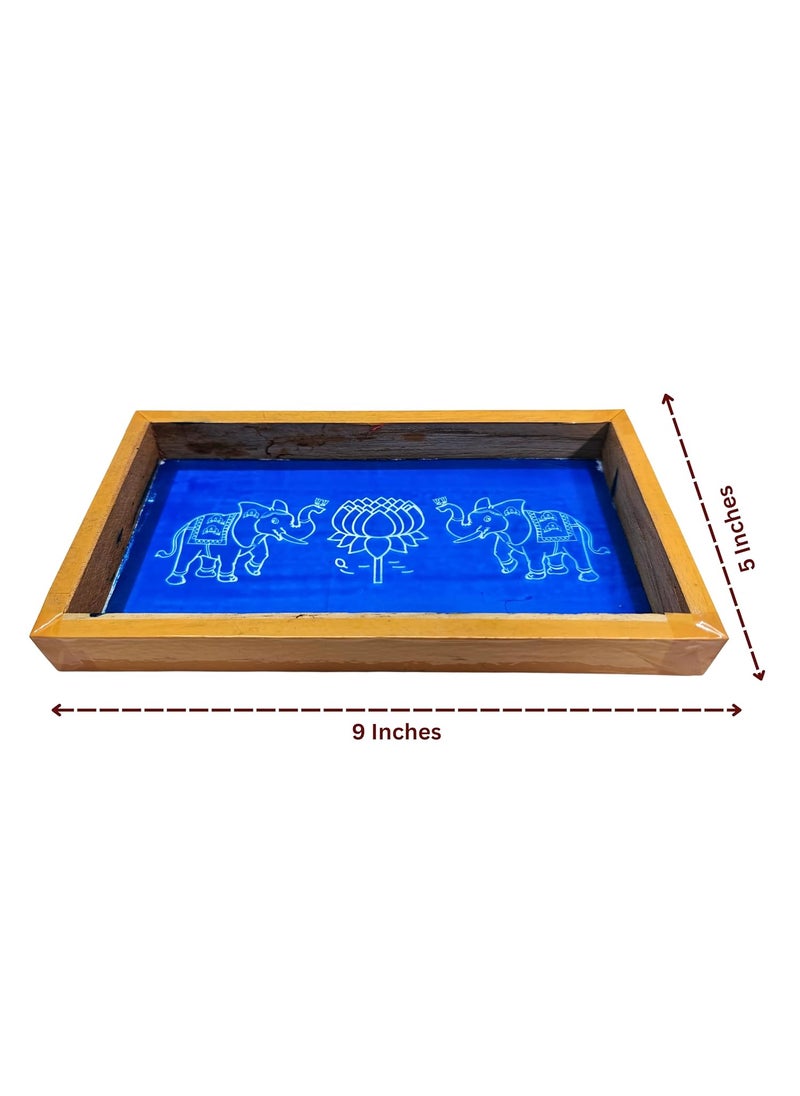 anciently Anciently Elephant with Lotus Rangoli Stencil Wooden, Rangoli Sacha Wooden, 1 Piece (9x5 Inches)  - Image 4