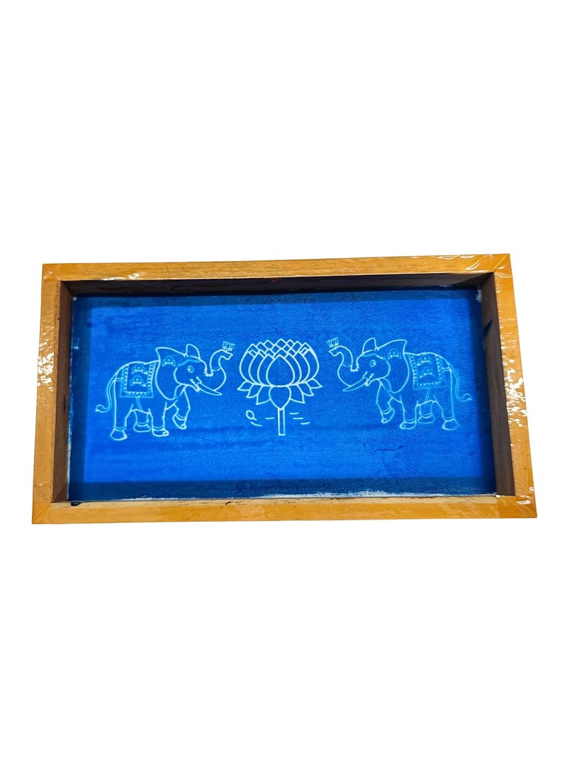 anciently Anciently Elephant with Lotus Rangoli Stencil Wooden, Rangoli Sacha Wooden, 1 Piece (9x5 Inches)  - Image 5