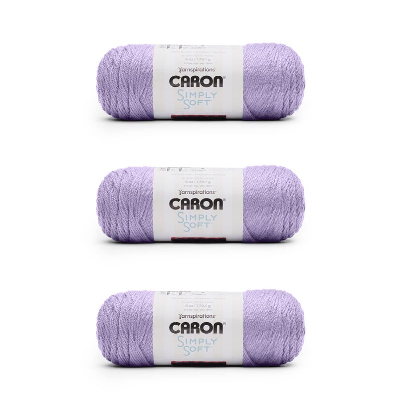 Caron Simply Soft Orchid Yarn - 3 Pack of 170g/6oz - Acrylic - 4 Medium (Worsted) - 315 Yards - Knitting/Crochet - Image 1