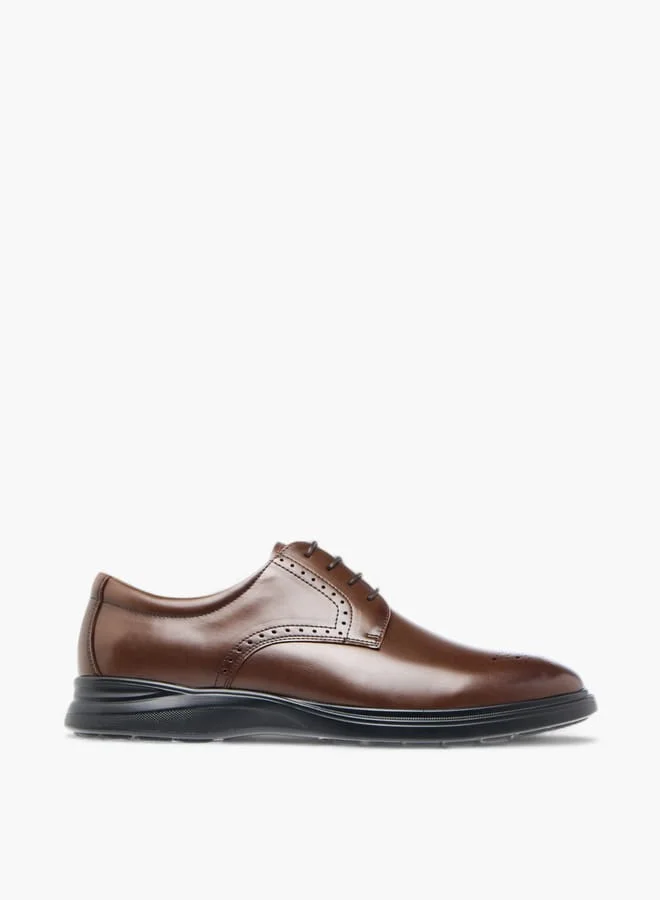 Le Confort Mens Solid Derby Shoes With Lace-Up Closure