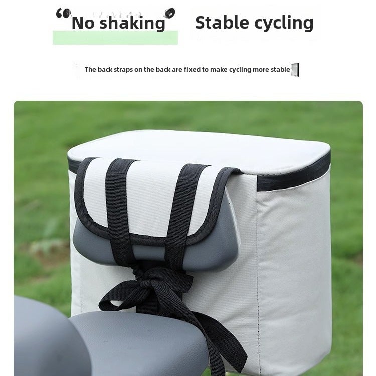 Electric Car Waterproof Rear Backrest Hanging Bag Battery Car Emmayadi Storage Bag Car Gods Storage Bag Large Capacity(Back hanging bag milky white) - Image 2