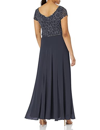 J Kara Women's Plus Size Cap V-Neck Beaded Dress - Image 2