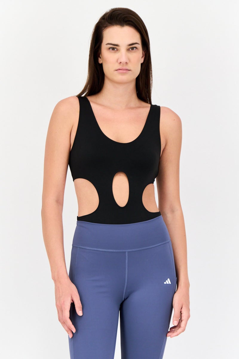 Adidas بدلة تدريب بلا أكمام للنساء، سوداء - Image 1