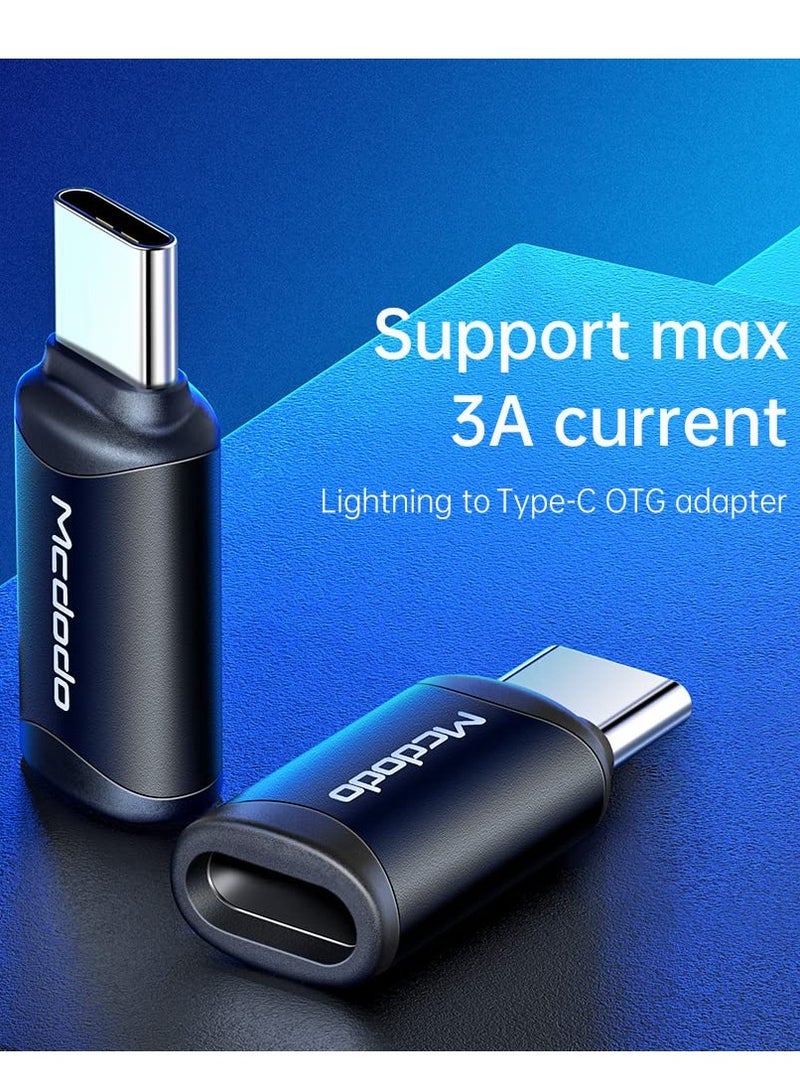For Lightning Female to USB C Male Adapter for iPhone 15/15 Pro/15 Pro Max/15 Plus, for iPad Air, Samsung, Support Charging  Data Transfer, Type C Charger Connector Cable (2 Pcs, Black) - Image 2