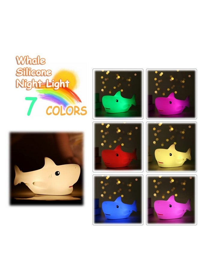 TriPro Shark Silicone Nursery Night Light Beach Room Decor Desk Lamp Bedroom Decorations - Image 2