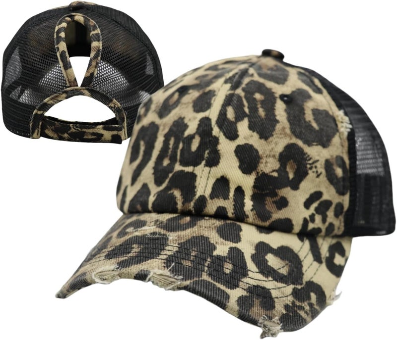 ProMindFun Womens Pony Hat High Ponytail Baseball Cap Girls Messy Bun Caps Camouflage Trucker Bad Hair Day Adjustable Dad Hat - Image 1