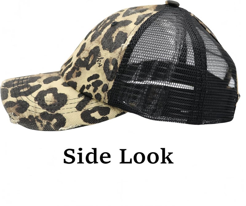 ProMindFun Womens Pony Hat High Ponytail Baseball Cap Girls Messy Bun Caps Camouflage Trucker Bad Hair Day Adjustable Dad Hat - Image 4