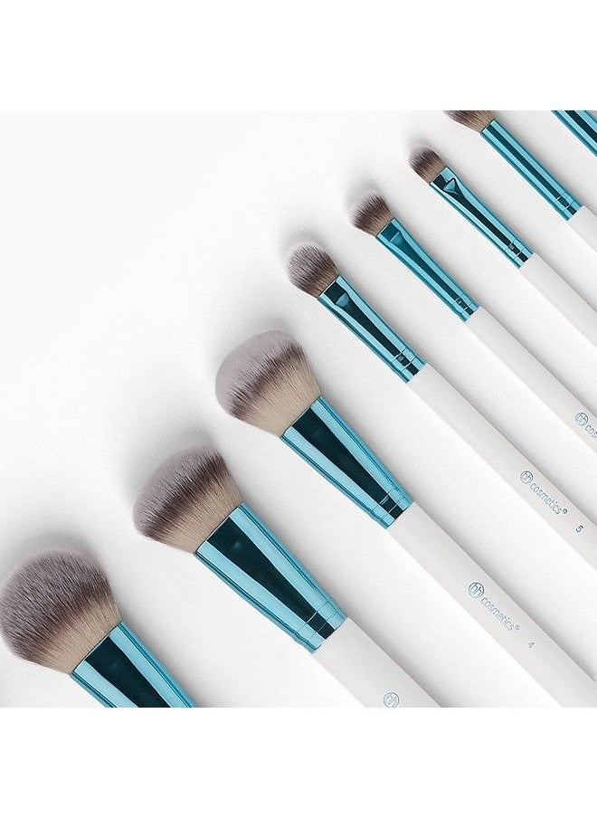 BH Cosmetics - Poolside Chic 12 Piece Brush Set Premium Cosmetic Makeup Brush Set For Foundation Blending Blush Concealer Eye Shadow; Crueltyfree Synthetic Fiber Bristles; Travel Makeup Bag Included; Champagne - Image 1