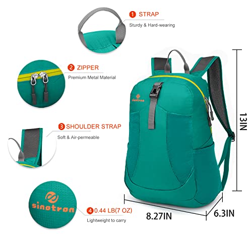 sinotron Lightweight Packable Backpack,Small Foldable Hiking Backpack Day Pack for Travel Camping Outdoor Vacation(Green) - Image 2