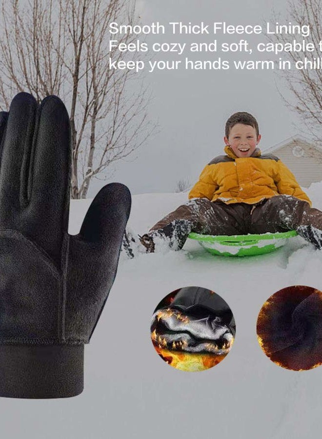 YukiniYa Kids Winter Gloves Back Water Repellent Touchscreen Warm Fleece Anti-Slip for Boys Girls 3-15 Years - Image 3