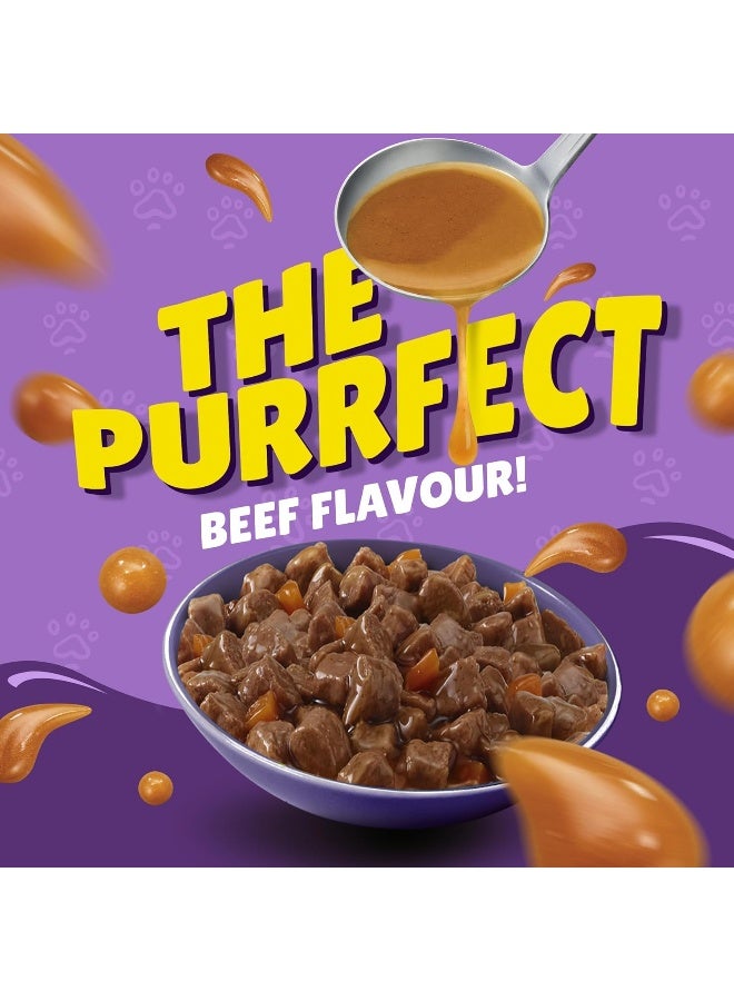 Purina Friskies Friskies Beef Chunks In Gravy Wet Cat Food Pouch 85G (26 Pouches) - Image 2