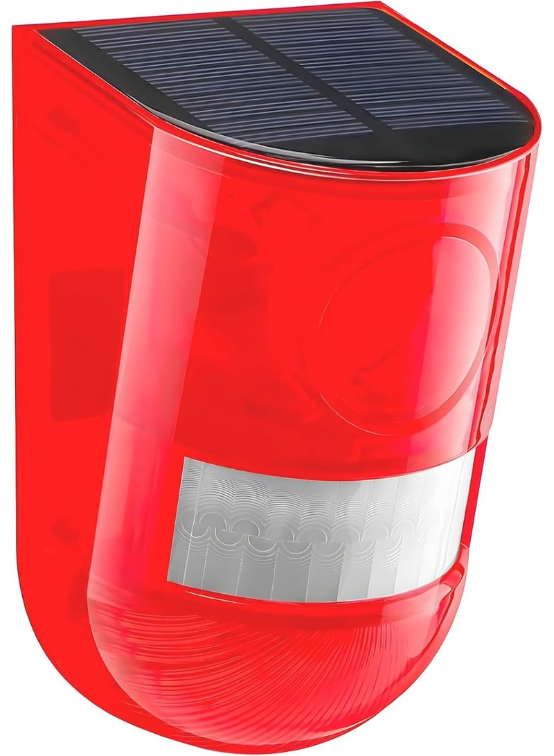 FDTY Solar Sound  Light Alarm Motion Sensor 110 Decibels Siren Sound Alert  6LEDs Flash Warning Strobe Security Alarm System for Farm Villa - Image 1