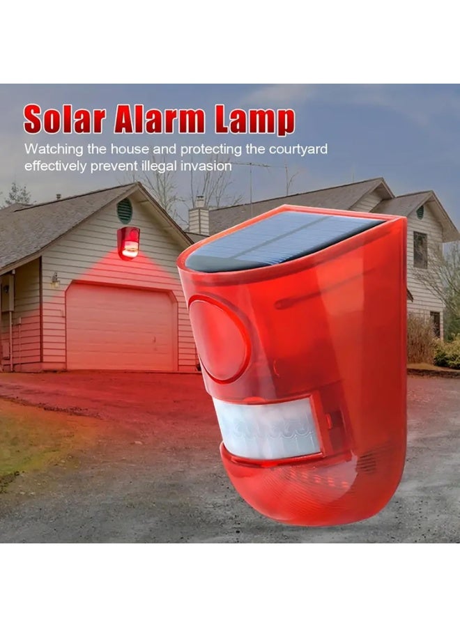 FDTY Solar Sound  Light Alarm Motion Sensor 110 Decibels Siren Sound Alert  6LEDs Flash Warning Strobe Security Alarm System for Farm Villa - Image 5