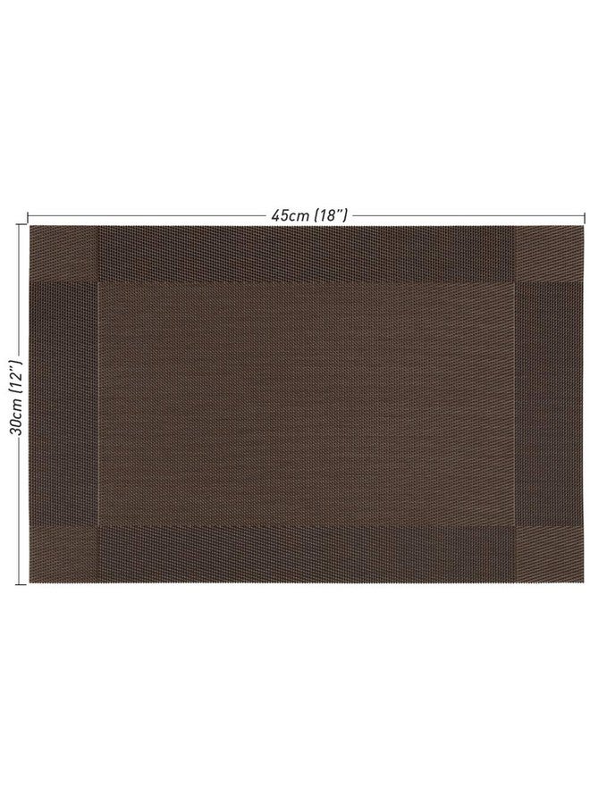 P-Plus International Placemat, Set of 8, Crossweave Vinyl Woven Table Mats, Insulation Washable Table Mats Set (Brown) - Image 5