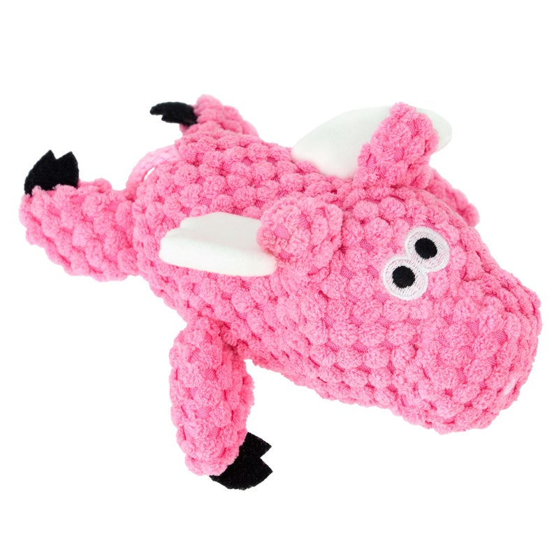goDog Checkers Just for Me Flying Pig Squeaky Plush Dog Toy with Chew Guard Technology Durable Fabric Squeaker for Active Play Pink Mini - Image 2