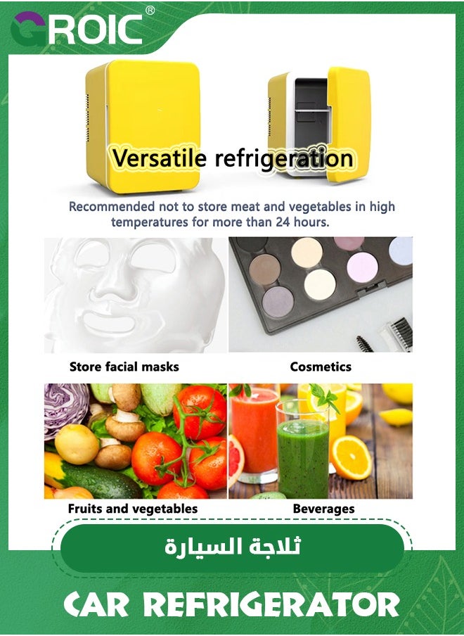 GROIC 6L Mini Fridge, Portable Cooler Fridge for Car, Office, Bedroom, Compact Car Refrigerators for Food, Drinks,  Travel or Cool Small Makeup Fridge for Cosmetics, Skin Care and Food  - Image 4