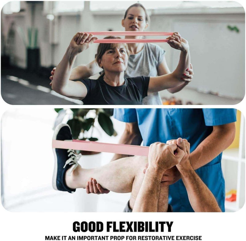 FLEXI MUSCLES مجموعة أحزمة مقاومة فليكسى ماسلز - 5 أحزمة تمرين مع حقيبة حمل لتدريب القوة واليوغا - Image 5
